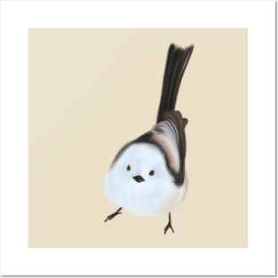 Long-tailed tit birds Posters and Art